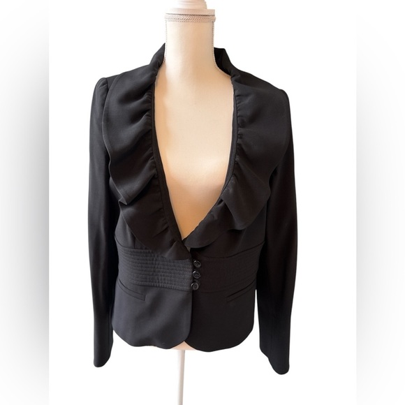 Armani Collezioni black blazer size 12 100% virgin wool fully lined - Picture 1 of 10